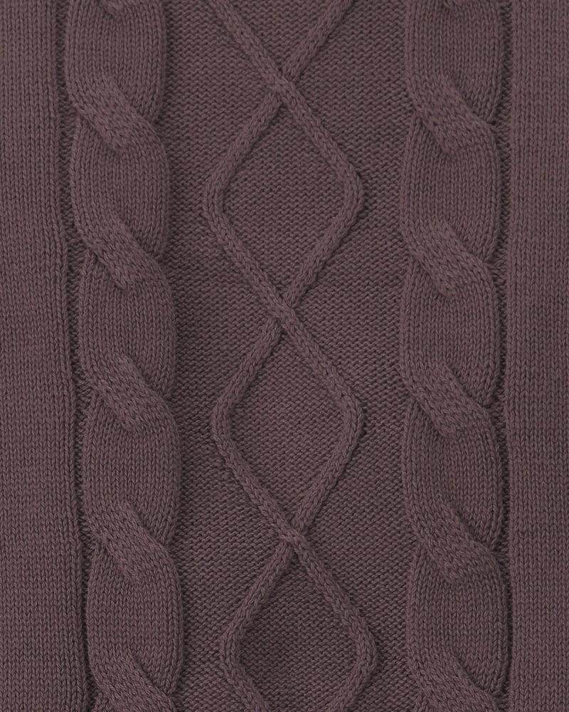 Toddler Girl 2-Piece Organic Cotton Cable Knit Sweater Top & Pant Set, image 3 of 3 slides