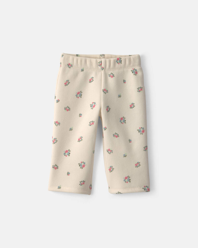 Baby Girl 3-Piece Floral Fleece Layering Set - Cream/Coral, image 2 of 5 slides