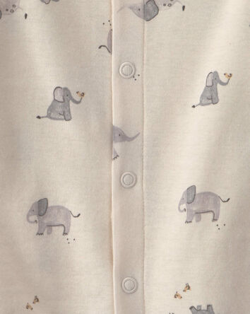 Baby Elephant 100% Cotton Converter Gown - Cream, 