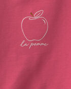 Girls 2-Piece Apple French Terry Long-Sleeve Top & Skort Set - Pink, image 3 of 5 slides