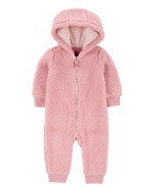 Baby Hooded Fleece Jumpsuit, image 1 of 3 slides