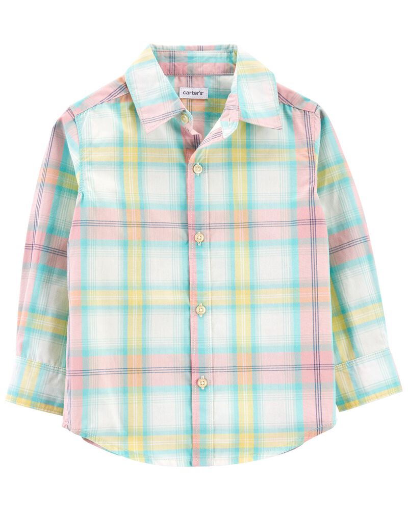 Baby Plaid Button-Front Shirt, image 1 of 3 slides