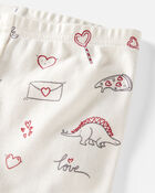 Toddler Organic Cotton Pajamas in Little Loves Print, image 2 of 4 slides