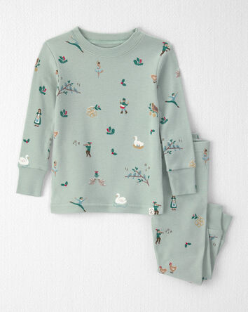 B&eacute;b&eacute; - Pyjama 2 pi&egrave;ces en coton biologique au motif des 12 jours de No&euml;l, 