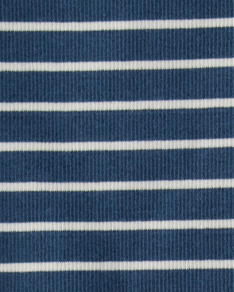Toddler Organic Cotton Pyjama Set in Stripes-Blue, image 3 of 4 slides