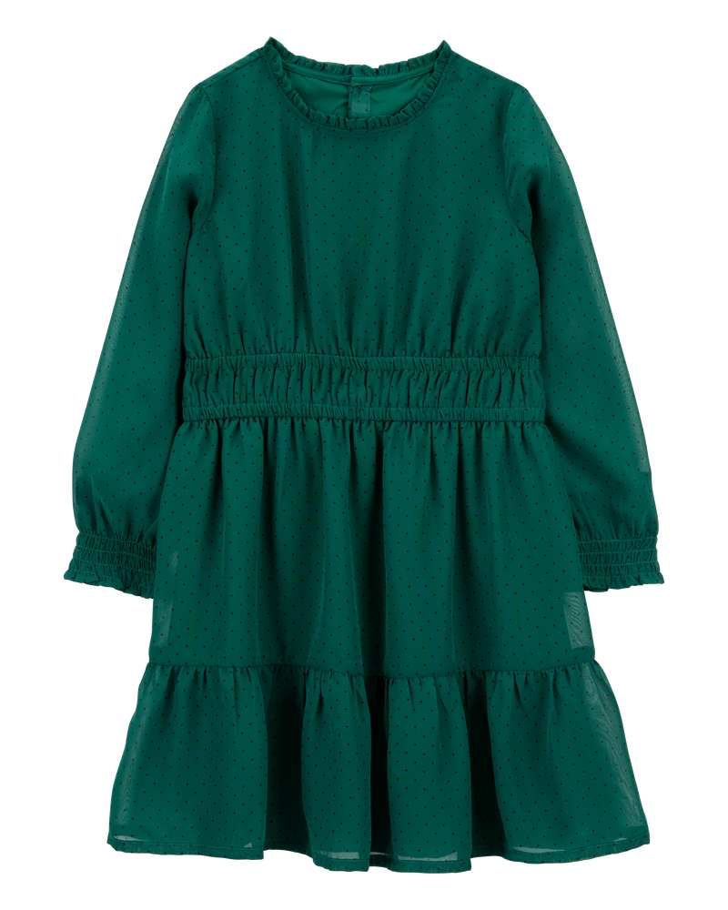 Kid Crepe Chiffon Holiday Dress, image 1 of 4 slides