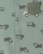 B&eacute;b&eacute; gar&ccedil;on - Barboteuse &agrave; motif de camion-benne - Vert, image 3 sur 3 diapositives