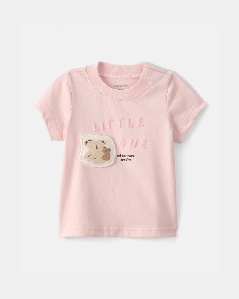 Baby Girl 'Little One' Koala Graphic Tee - Pink, image 1 of 4 slides