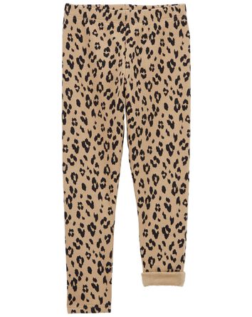 Leopard Cozy Fleece Leggings, 