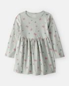 Toddler Girl Butterfly Long-Sleeve Knit Dress - Green, image 1 of 4 slides