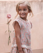 Tout-petit fille - Robe en gaze de coton biologique &agrave; imprim&eacute; floral printanier, image 2 sur 5 diapositives