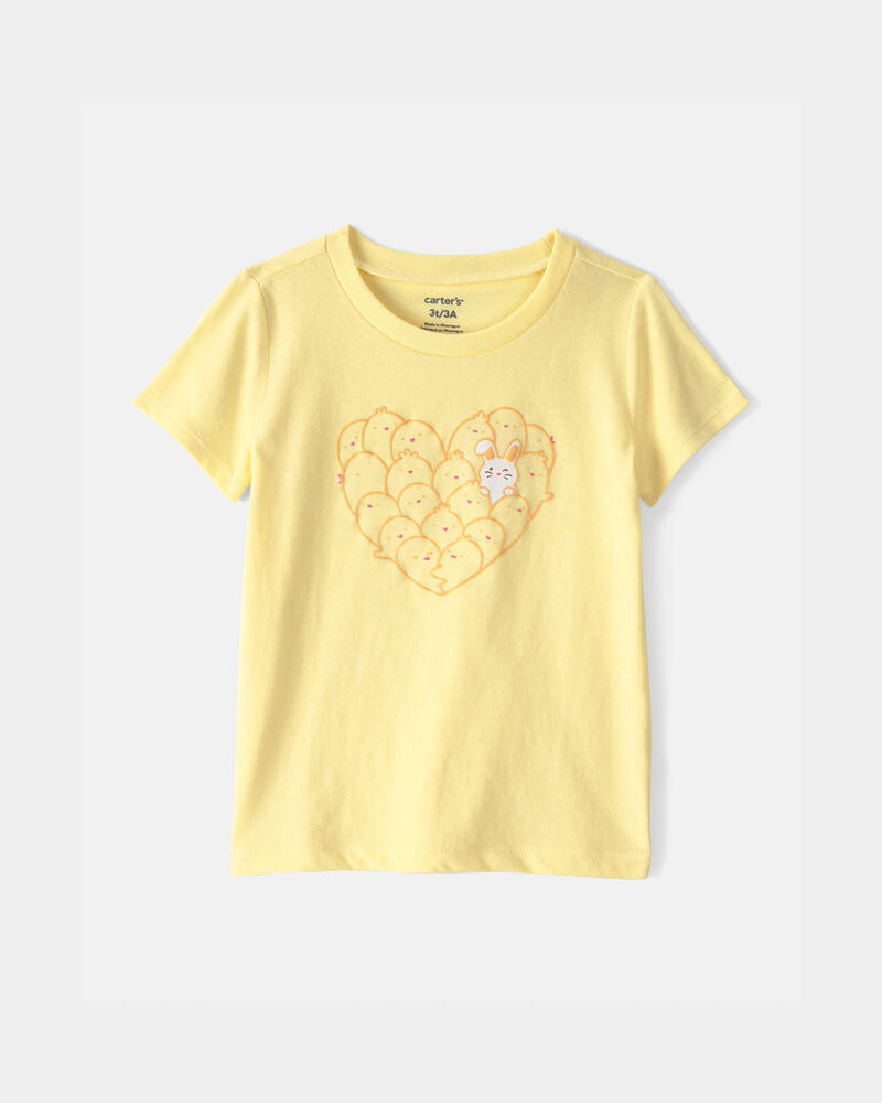 Toddler Girl Easter Chick Graphic Tee - Yellow, image 1 of 4 slides