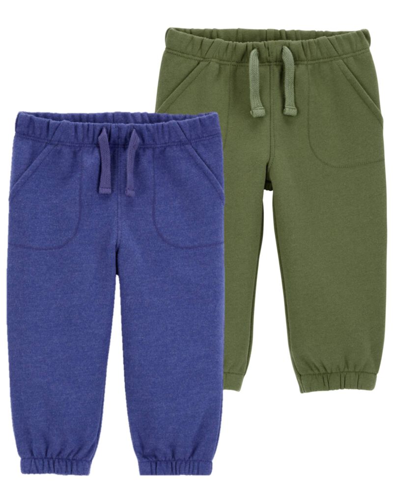 Baby 2-Pack Pull-On Fleece Pants, image 1 of 7 slides
