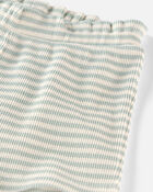 Filles - Ensemble 2 pi&egrave;ces haut et short en tricot gaufr&eacute; de coton biologique &agrave; rayures, image 3 sur 4 diapositives