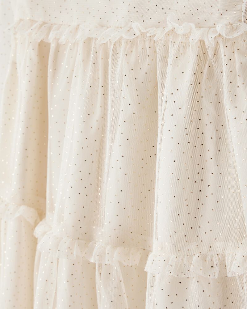 Toddler Girl Cream Holiday Dress, image 2 of 5 slides