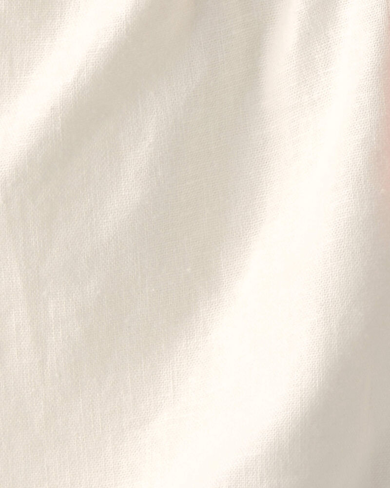 Baby Girl 2-Piece Solid Linen Sleeveless Top & Short Set - Pink/White, image 4 of 5 slides