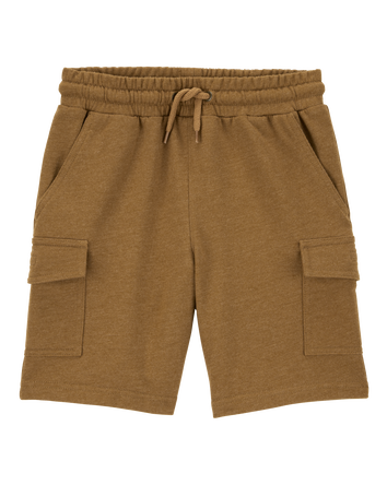 Kid Solid Knit Shorts - Brown, 