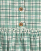 Baby Girl 3-Piece Flannel Long-Sleeve Bubble Set - Green, image 6 of 7 slides