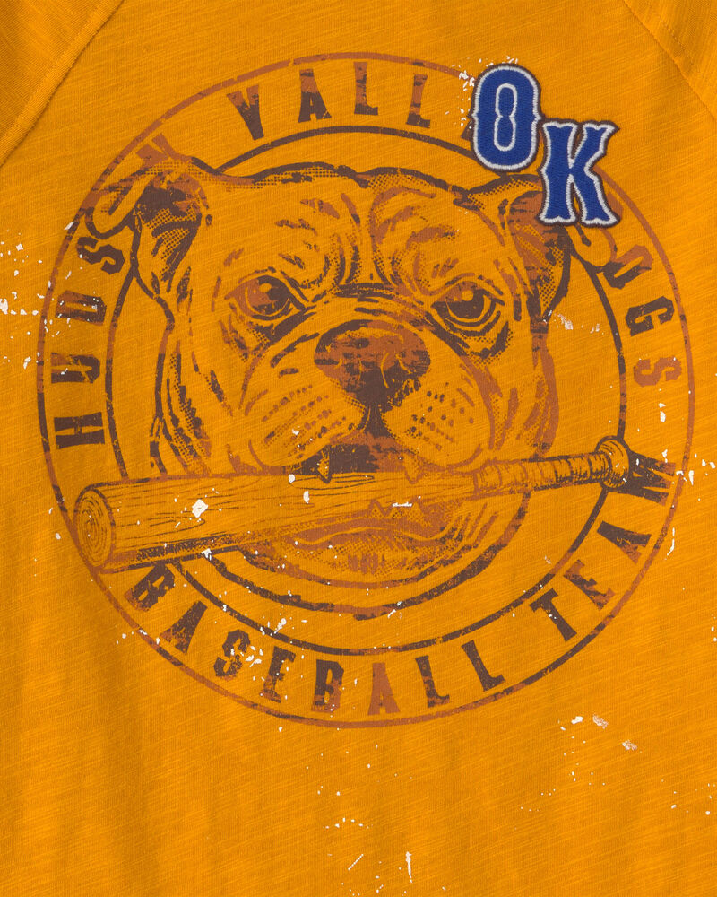 Boys Baseball Splatter Paint Graphic Tee - Yellow, image 2 of 3 slides