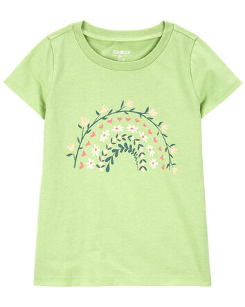 T-shirt à imprimé d’arc-en-ciel et fleur Flower rainbow, 