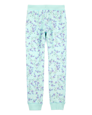 Kid Floral Print Drawstring Joggers, 