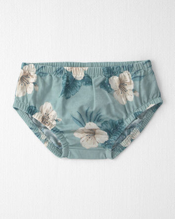 B&eacute;b&eacute; fille - Robe &agrave; smocks en lin avec coton biologique &agrave; motif hibiscus - Bleu, 