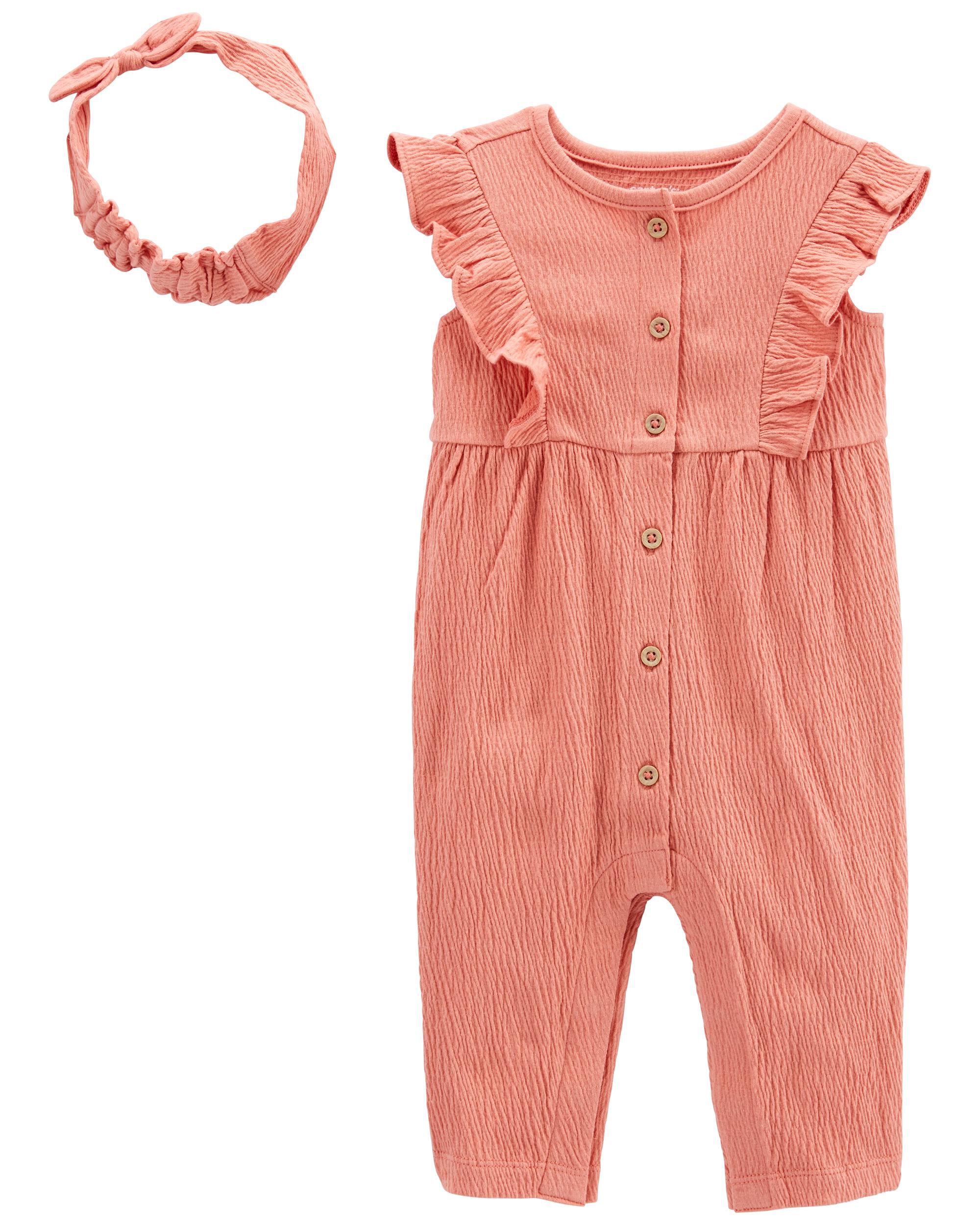 Mint 2-Piece Crinkle Jersey Bodysuit Dress & Headwrap | carters.com