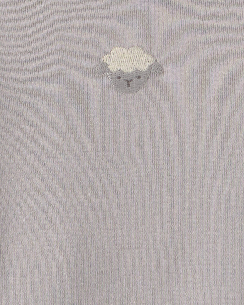 Baby 6-Pack Sheep Long-Sleeve Bodysuits - Grey/White, image 2 of 8 slides