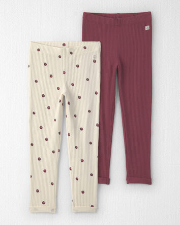 Toddler Girl 2-Pack Organic Cotton Leggings, 
