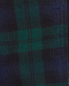 Baby Boy Plaid Corduroy Overalls - Navy Blue/Green, image 3 of 4 slides