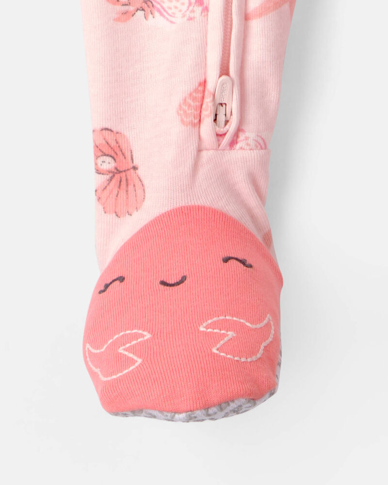 Toddler Girl Shell 100% Cotton Snug Fit 1-Piece Pyjama - Pink, image 2 of 4 slides