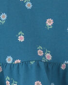 Baby Girl Floral Long Sleeve Top - Teal, image 2 of 3 slides