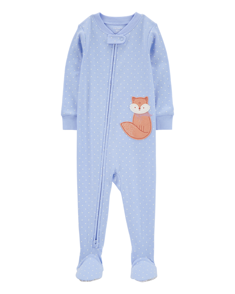 Toddler 1-Piece Fox 100% Snug Fit Cotton Footie Pyjamas, image 1 of 4 slides