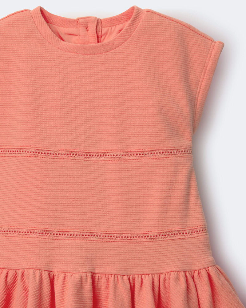 Tout-petit fille - Robe taille basse et manches courtes &ndash; Orange, image 6 sur 6 diapositives