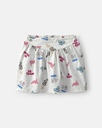 Girls 'Go Team' Cotton Skort - Grey, 