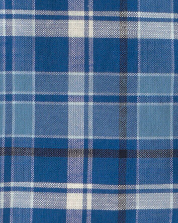 Baby Boy Plaid Short-Sleeve Button-Down Shirt - Blue, 
