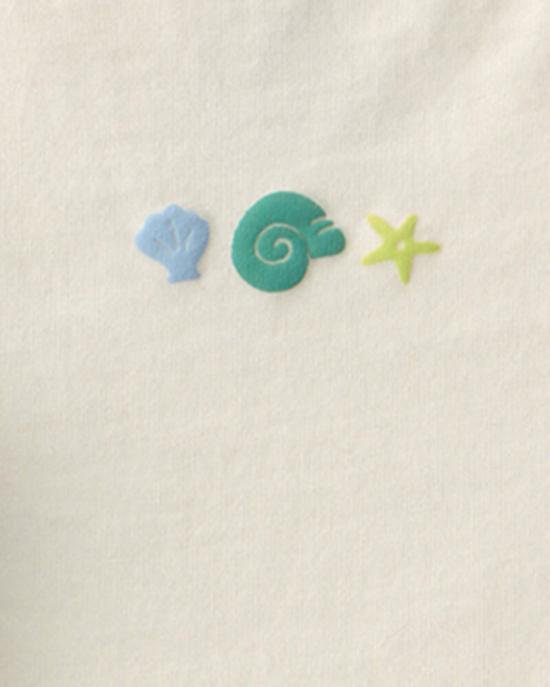 B&eacute;b&eacute; fille - Ensemble 3 pi&egrave;ces haut, cache-couche et short, coquillage - Vert/ivoire, image 5 sur 5 diapositives