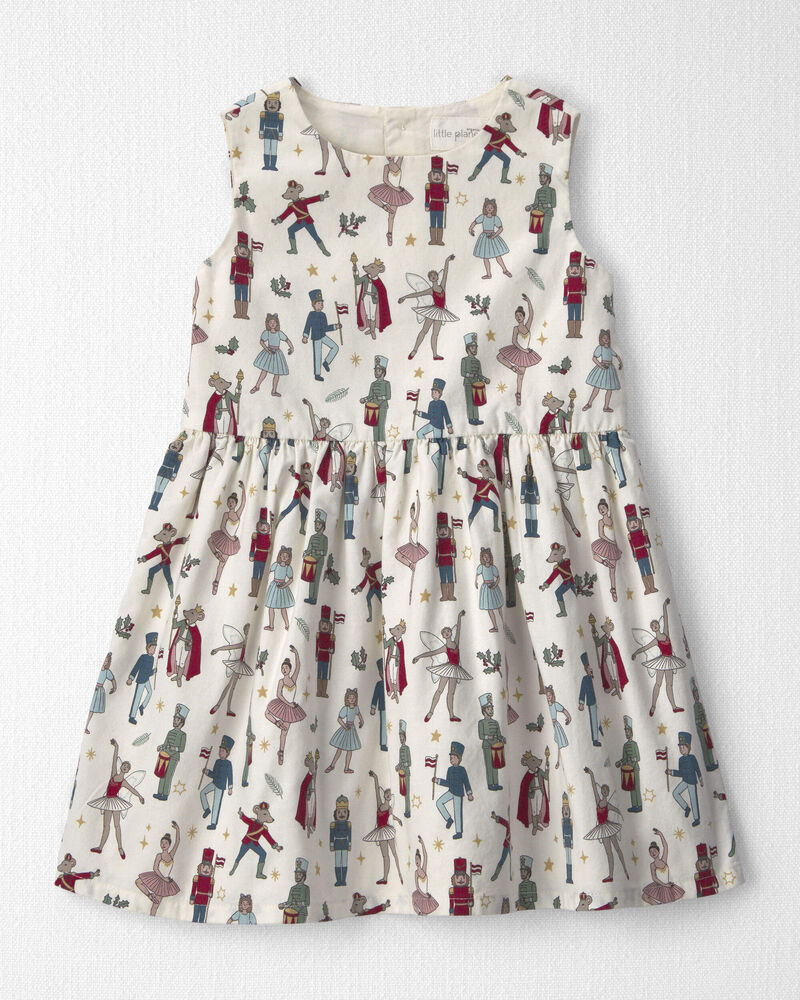 Toute-petit fille - Ensemble 2 pi&egrave;ces robe et cardigan de coton biologique &agrave; motif casse-noisette, image 2 sur 6 diapositives