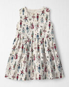 Toute-petit fille - Ensemble 2 pi&egrave;ces robe et cardigan de coton biologique &agrave; motif casse-noisette, image 2 sur 6 diapositives