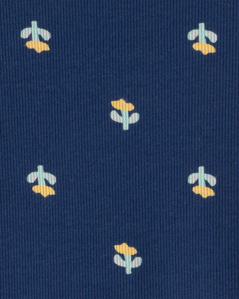 B&eacute;b&eacute; fille - Cache-couche &agrave; imprim&eacute; floral - Bleu, image 2 sur 2 diapositives