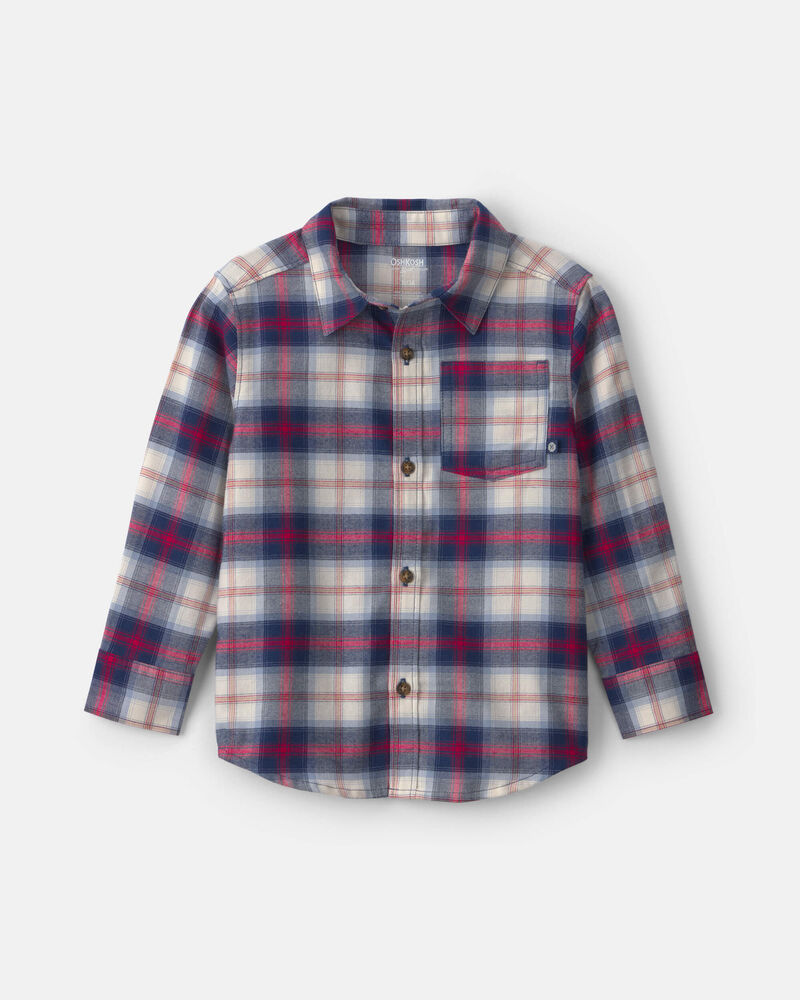 Toddler Boy Plaid Long-Sleeve Button-Down Shirt, image 1 of 3 slides