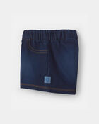 Baby Girl French Terry Knit Shorts - Dark Wash, image 3 of 5 slides
