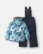 Girls  2 Piece Floral Snowsuit- Blue, image 7 of 13 slides
