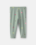 Baby Girl Butterfly Pull-On Stretch Leggings - Green, image 2 of 4 slides