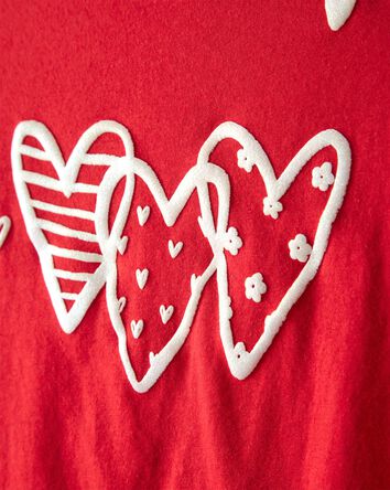 Filles - T-shirt &agrave; manches longues &agrave; imprim&eacute; de c&oelig;ur de Saint-Valentin - Rouge, 
