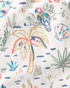 Toddler Boy Recycled Swim Trunks in Tropical Paradise Print, image 4 of 5 slides