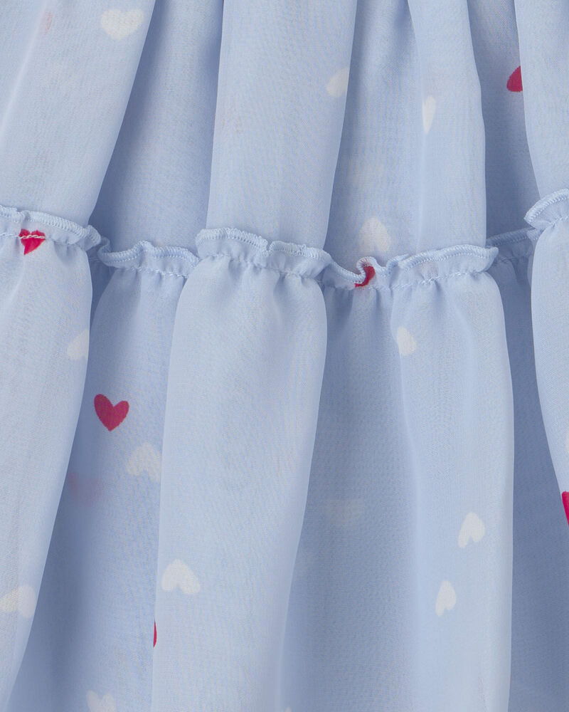 Girls Heart Valentine's Day Skort - Blue, image 3 of 4 slides