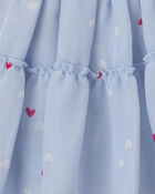 Girls Heart Valentine's Day Skort - Blue, image 3 of 4 slides
