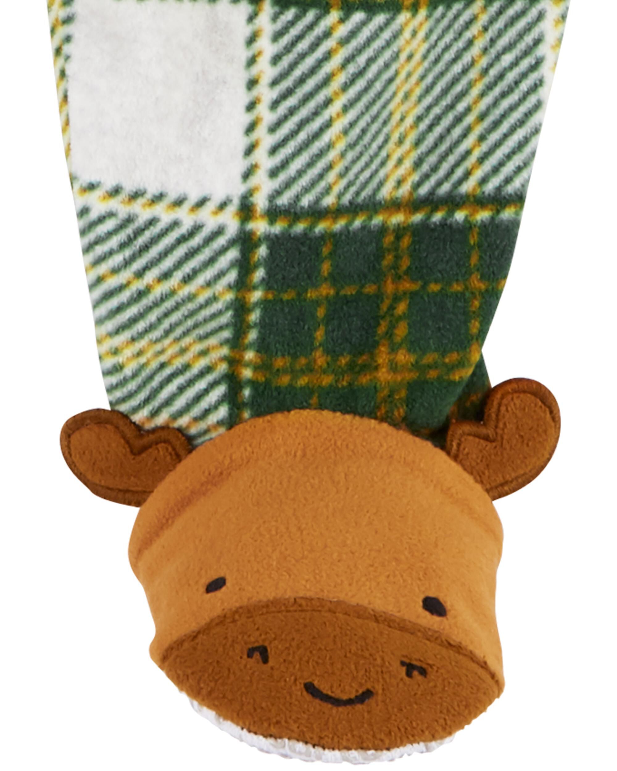Green 1 Piece Fleece Green Buffalo Check Sleeper Carter s