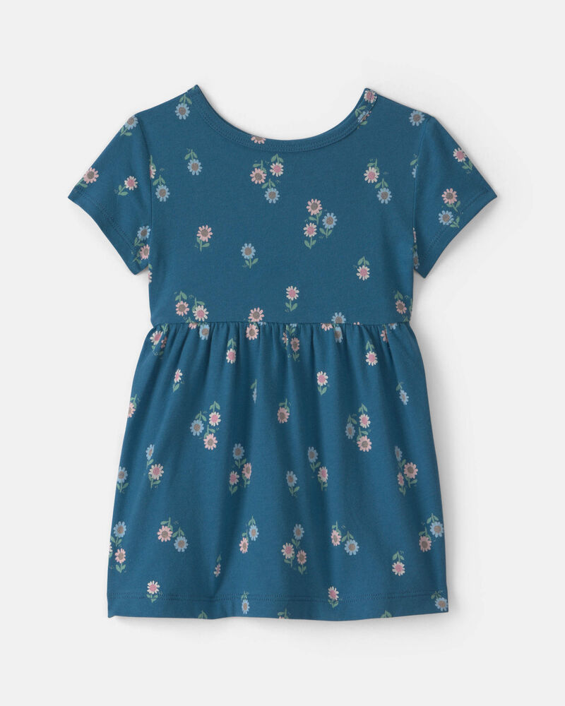 B&eacute;b&eacute; fille - Robe manches courtes &agrave; motif floral - Bleu marine, image 2 sur 3 diapositives